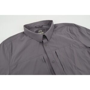 KUIU Hunting Shirt Men's XL Gray Intrepid Short Sleeve Snap Workwear Utility